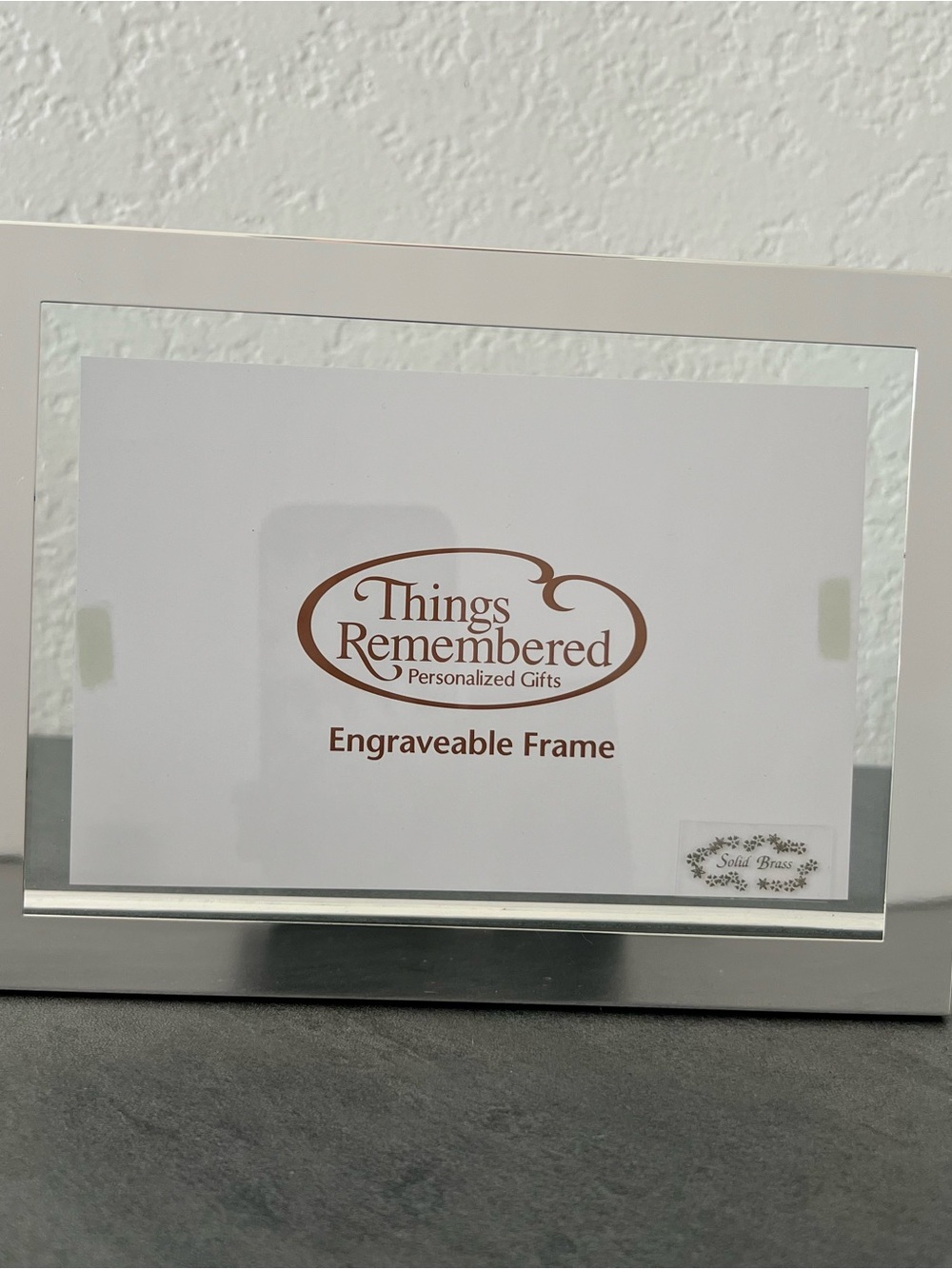 NEW Things Remembered Silver Color Brass Engraveable Stand Upโ Picture Frame 4x6